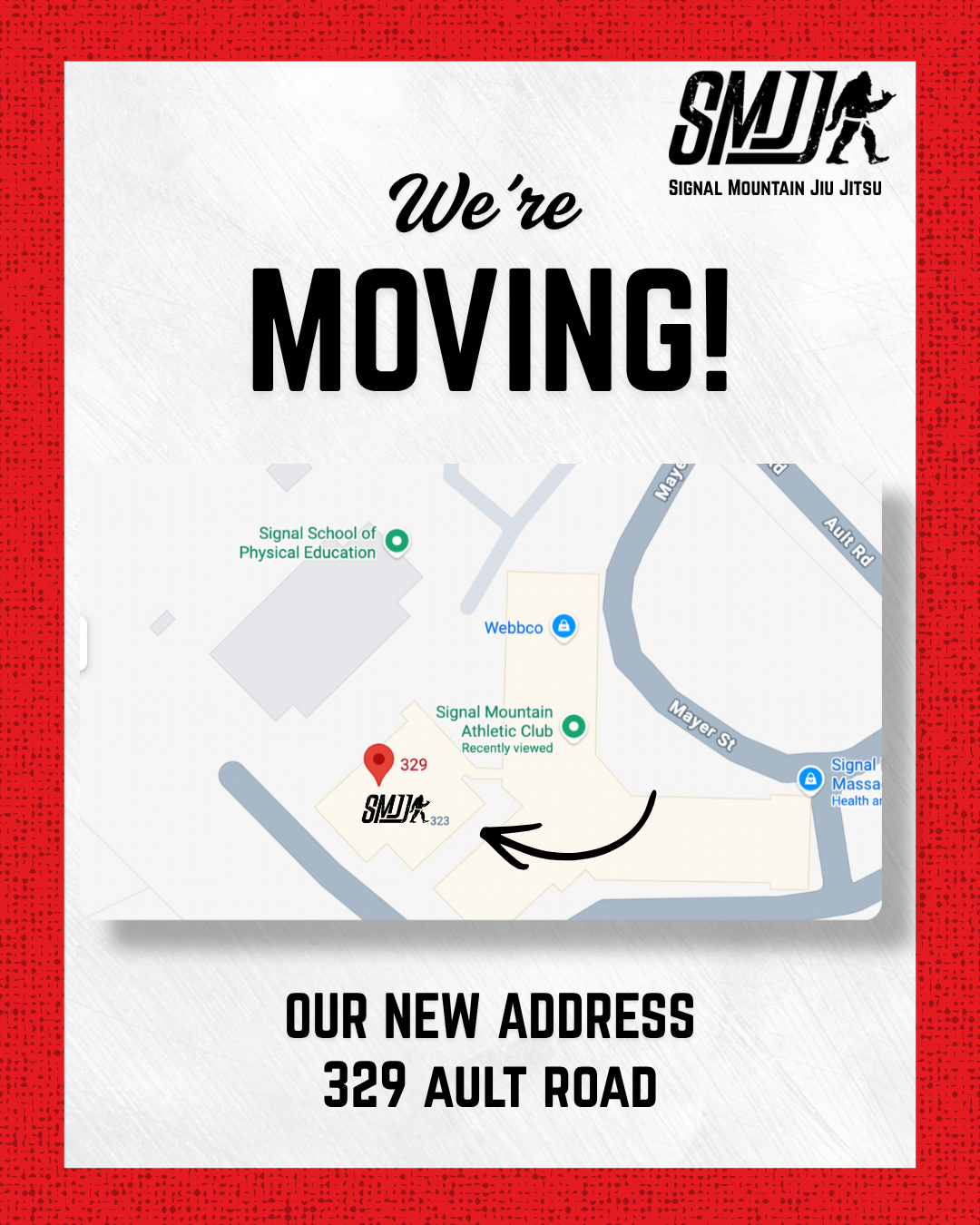 moving locations to 329 Ault Road Signal Mountain